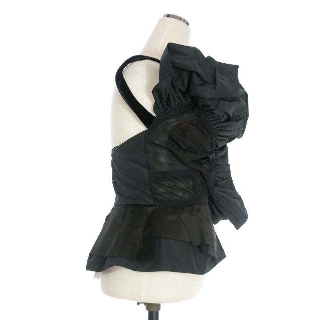 【中古】未使用品 メゾンマルジェラ Maison Margiela 22AW ラッフルトップ キャミソール トップス 36 ブラック 黒の通販は