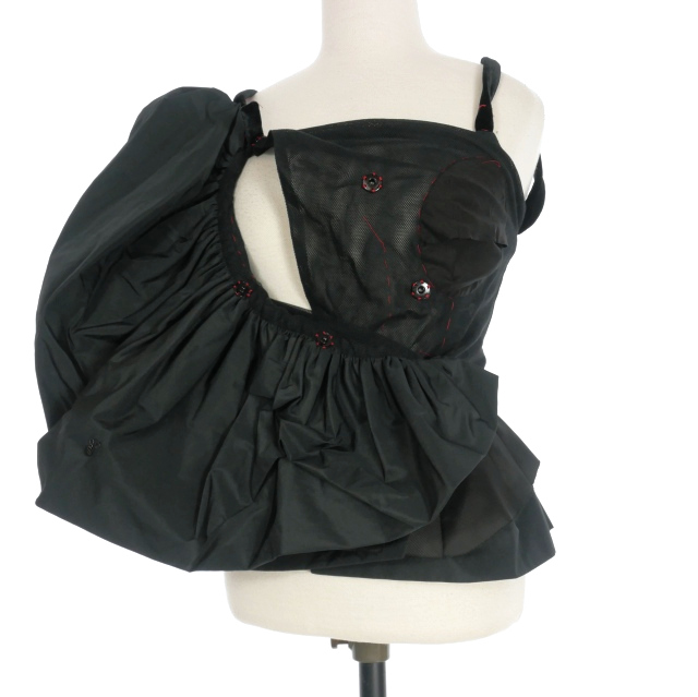 【中古】未使用品 メゾンマルジェラ Maison Margiela 22AW ラッフルトップ キャミソール トップス 36 ブラック 黒の通販は