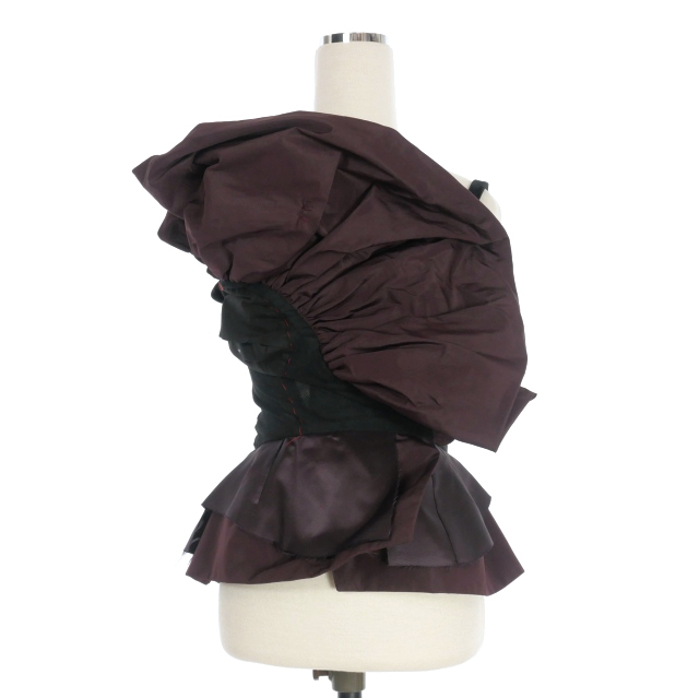 【中古】未使用品 メゾンマルジェラ Maison Margiela 22AW ラッフルトップ キャミソール 36 ボルドー SI0NC0001の通販は