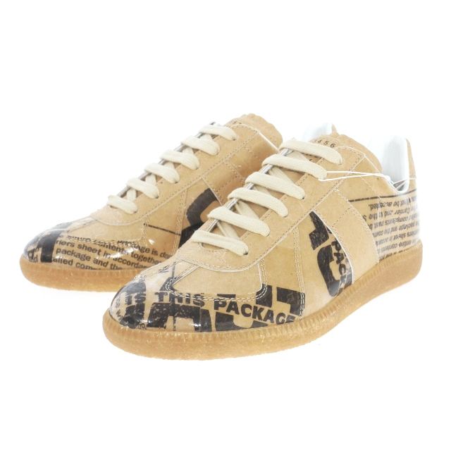 【中古】未使用品 メゾンマルジェラ Maison Margiela REPLICA PRINT ジャーマントレーナー スニーカー 靴 35