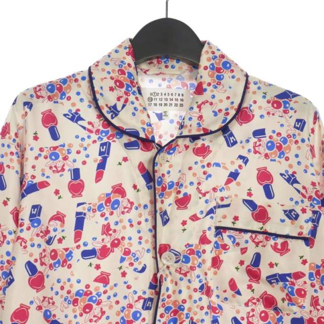 中古】未使用品 メゾンマルジェラ 22AW Ditsy パジャマシャツ シルク