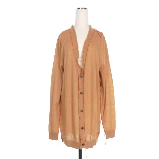 【中古】未使用品 メゾンマルジェラ 22SS オーバーサイズ シースルーカーディガン M ベージュ S51HA1185の通販は