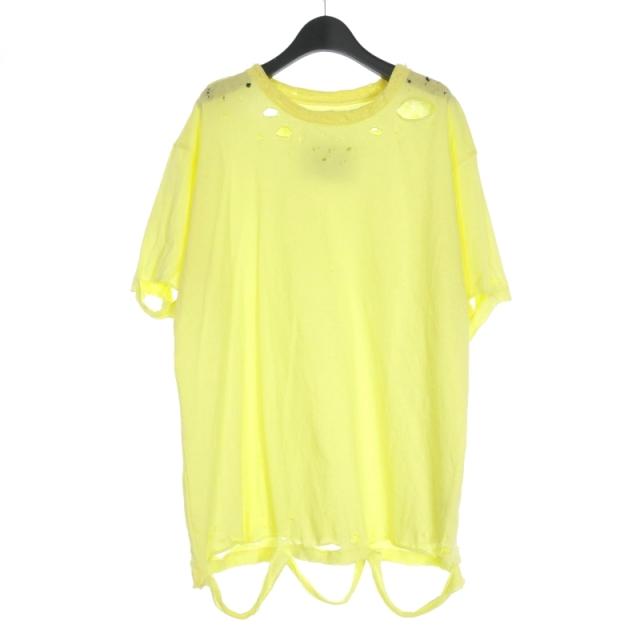 【中古】テッペイフルヤマ TEPPEI FURUYAMA ダメージ加工 Tシャツ カットソー 半袖 1 イエロー メンズの通販は 5,866円