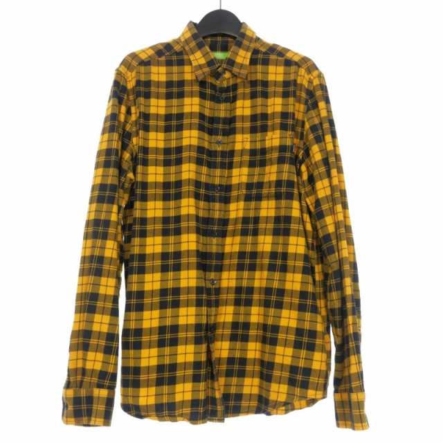 【中古】ディーゼル DIESEL S-MOI-CHK-SHIRT ネルシャツ チェック 長袖シャツ L イエロー 黄 A01364 国内正規 メンズの通販は