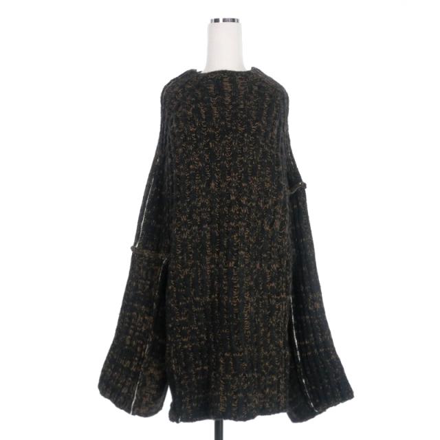 エムエムシックス メゾンマルジェラ 22AW チャンキーニット ポンチョ S  