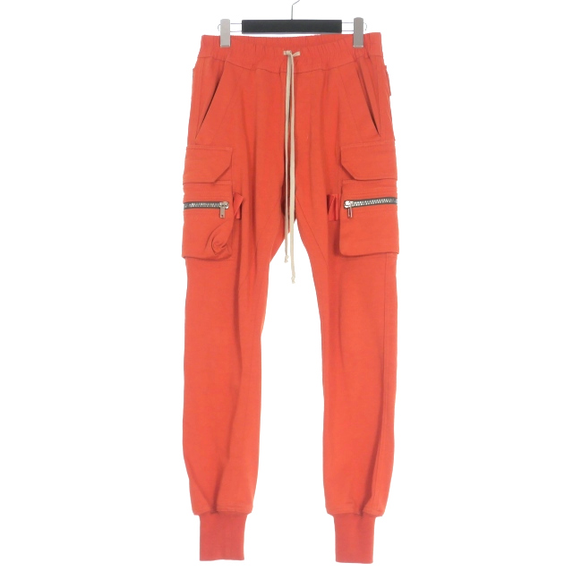 【中古】リックオウエンス Rick Owens 22AW MASTODON CARGO マストドン カーゴスウェットパンツ 46 オレンジの通販は