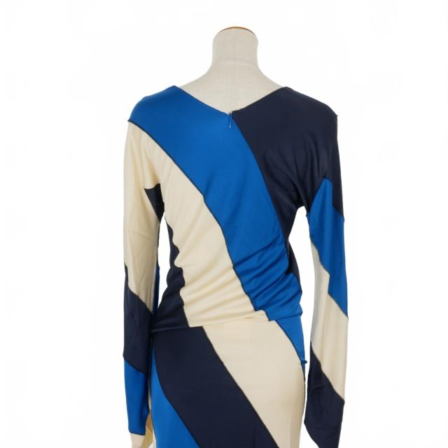 中古】マルニ MARNI 22SS ストライプ 切替 タイトワンピース ドレス