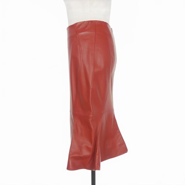 【中古】未使用品 マルニ MARNI 21AW レザー スカート ひざ丈 シープスキン 36 ブラウン 茶 GOMX0380U0 国内正規_1