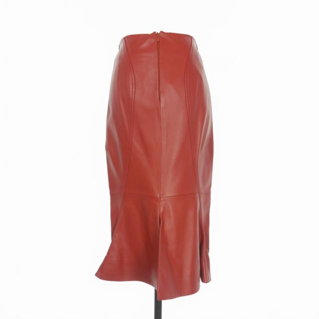 【中古】未使用品 マルニ MARNI 21AW レザー スカート ひざ丈 シープスキン 36 ブラウン 茶 GOMX0380U0 国内正規_2