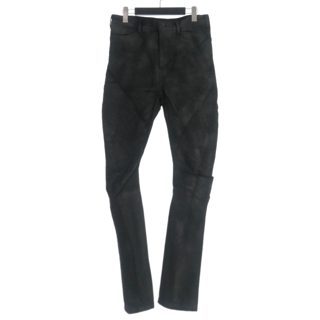 【中古】ユリウス JULIUS 23AW COATING EDGE SEAM SKINNY PANTS コーティングスキニーパンツ ジーンズ 1 ブラック 黒の通販は 24,835円