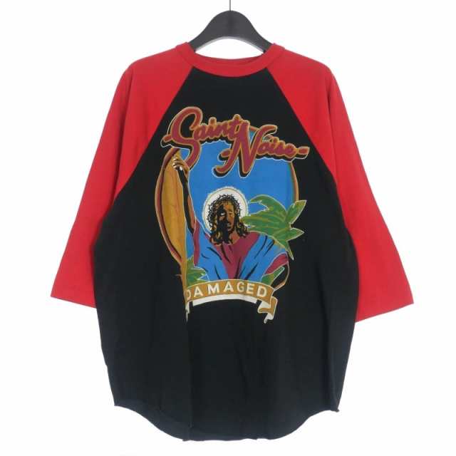 【中古】未使用品 セントマイケル SAINTMICHAEL × LASTMAN 25SS SS TEE SNT NOIS ラグランスリーブＴシャツ 七分袖 XL