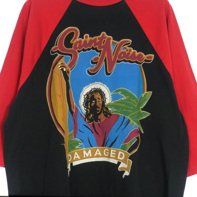 【中古】未使用品 セントマイケル SAINTMICHAEL × LASTMAN 25SS SS TEE SNT NOIS ラグランスリーブＴシャツ 七分袖 L 中古】未使用品 セントマイケル SAINTMICHAEL × LASTMAN 25SS SS TEE