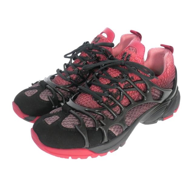 【中古】未使用品 フォーティーフォーレーベルグループ ローカットスニーカー 靴  42 27.4?p 黒 赤 国内正規 メンズ