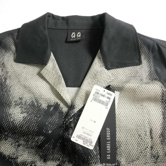【中古】未使用品 フォーティーフォーレーベルグループ 44 LABEL GROUP スカルプリント ボーリングシャツ 半袖 50 黒 中古】未使用品 フォーティーフォーレーベルグループ 44 LABEL GROUP