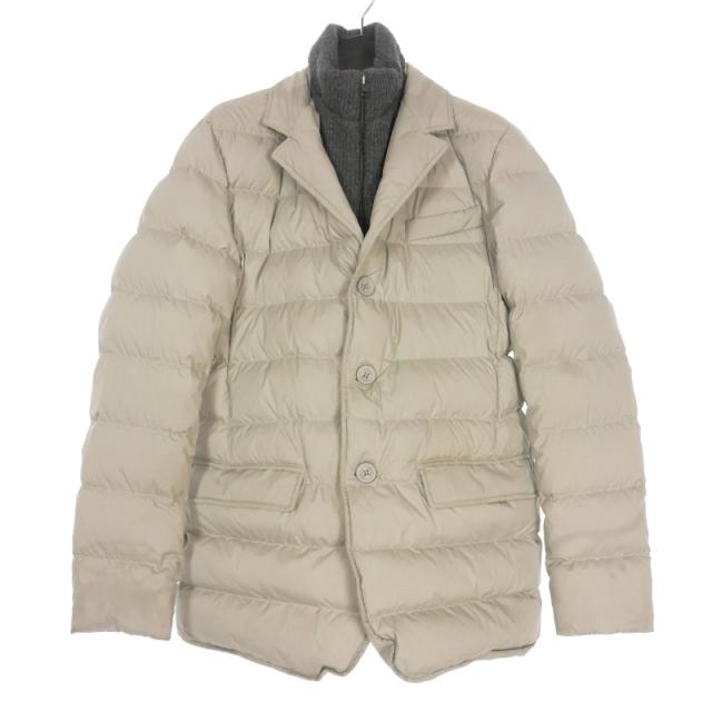 HERNO / 袖口ニット切替/ダウンジャケット/40/ナイロン/IVO/PI0183D-12004-1300 HERNO◇袖口ニット切替/ダウンジャケット/40/ナイロン/IVO/PI0183D