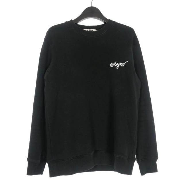 中古】エムエスジーエム MSGM ロゴ刺繍スウェット トレーナー 長袖 XS 
