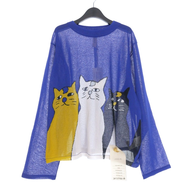 【中古】未使用品 シンヤコズカ SHINYA KOZUKA 25SS AN INITIAL JUMPER ニット セーター 長袖 M BREATHTAKING BLUE