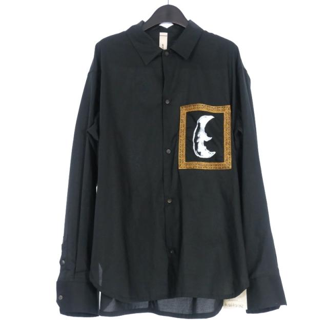 【中古】未使用品 シンヤコズカ SHINYA KOZUKA 25SS DOTS MUSEUM SHIRT シャツ 長袖 M COLOURLESS BLACK ブラック 黒 2501SK54C  メンズ