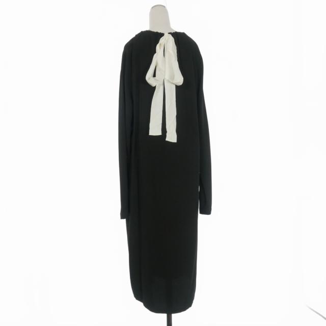 【中古】未使用品 マルニ MARNI 21AW フロントギャザーワンピース ロングドレス 42 黒 ブラック ABMA0725A0 国内正規_2