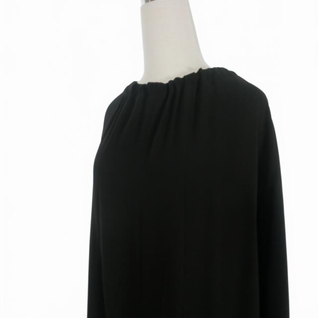 【中古】未使用品 マルニ MARNI 21AW フロントギャザーワンピース ロングドレス 42 黒 ブラック ABMA0725A0 国内正規_3