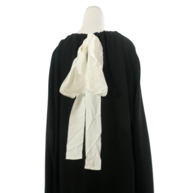 【中古】未使用品 マルニ MARNI 21AW フロントギャザーワンピース ロングドレス 42 黒 ブラック ABMA0725A0 国内正規_4