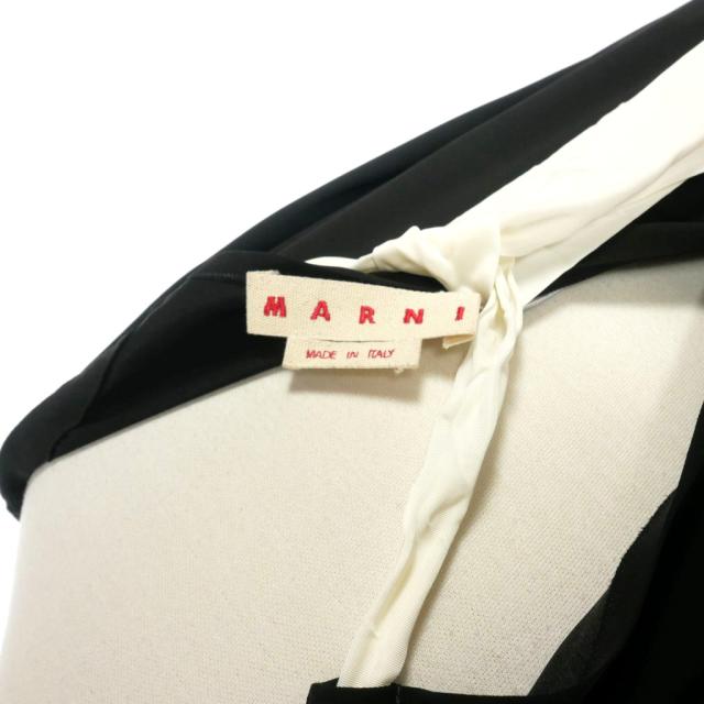 【中古】未使用品 マルニ MARNI 21AW フロントギャザーワンピース ロングドレス 42 黒 ブラック ABMA0725A0 国内正規_5