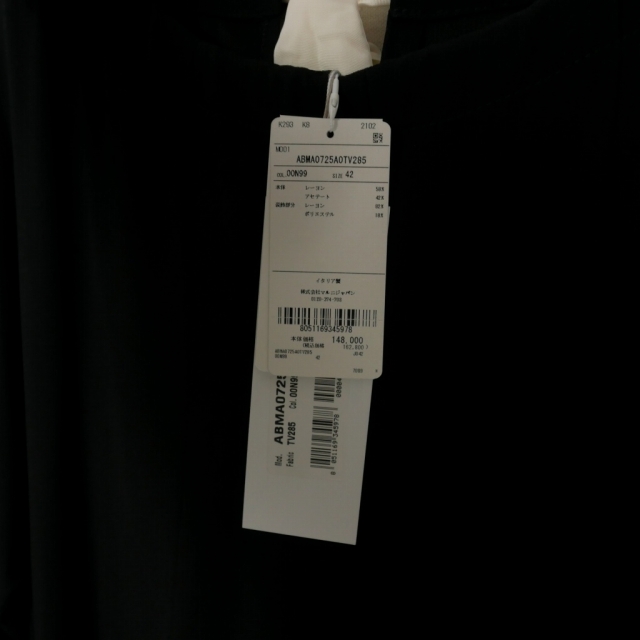【中古】未使用品 マルニ MARNI 21AW フロントギャザーワンピース ロングドレス 42 黒 ブラック ABMA0725A0 国内正規_6
