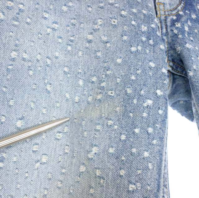 中古】バレンシアガ BALENCIAGA distressed straight leg jeans