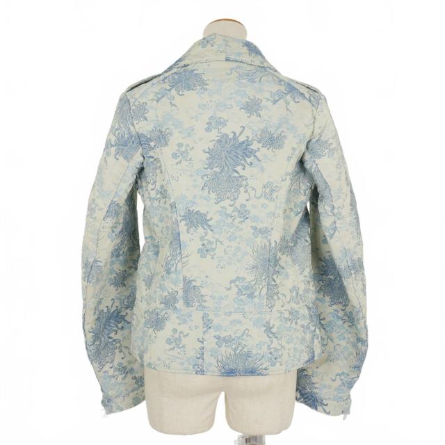 【中古】メゾンマルジェラ Maison Margiela 22SS フローラルジャガード 中綿ジャケット ブルゾン 38 ブルー/ホワイト_1