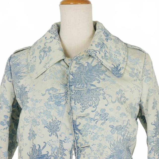 【中古】メゾンマルジェラ Maison Margiela 22SS フローラルジャガード 中綿ジャケット ブルゾン 38 ブルー/ホワイト_2