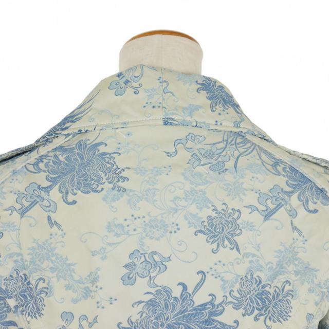 【中古】メゾンマルジェラ Maison Margiela 22SS フローラルジャガード 中綿ジャケット ブルゾン 38 ブルー/ホワイト_3