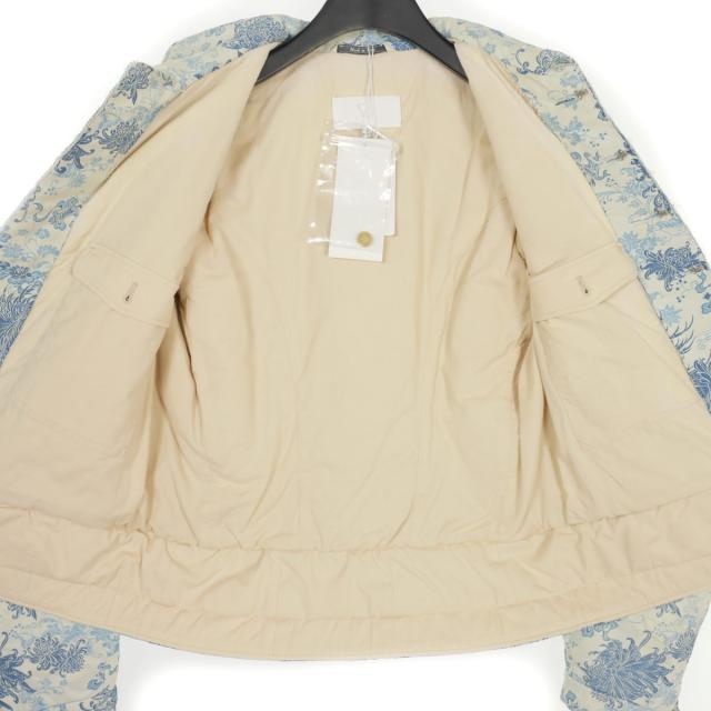 【中古】メゾンマルジェラ Maison Margiela 22SS フローラルジャガード 中綿ジャケット ブルゾン 38 ブルー/ホワイト_4
