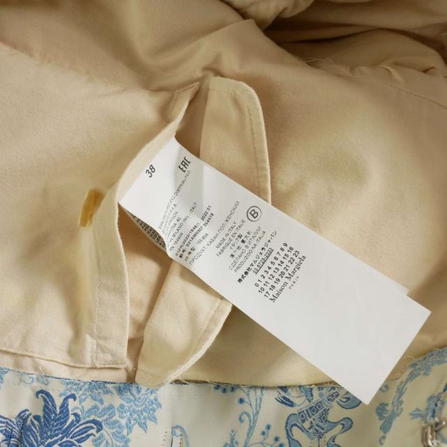 【中古】メゾンマルジェラ Maison Margiela 22SS フローラルジャガード 中綿ジャケット ブルゾン 38 ブルー/ホワイト_8