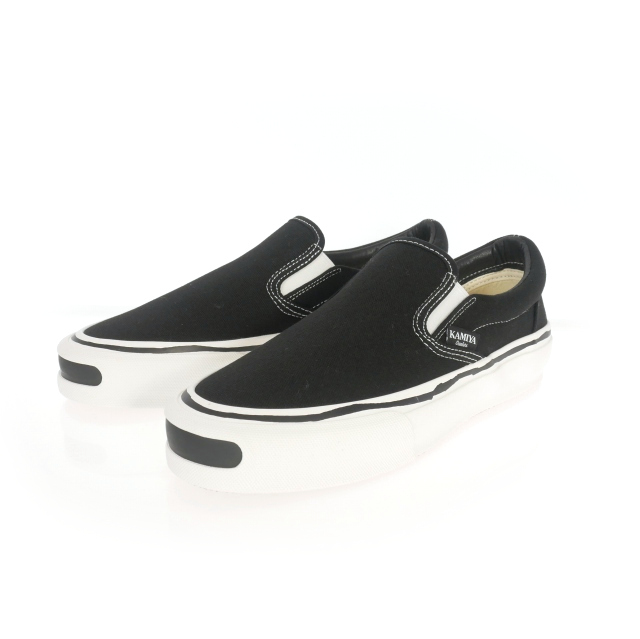 【中古】未使用品 カミヤ KAMIYA CORNELL VULCANIZED SNEAKER コーネル スリッポン スニーカー 靴 42 ブラック