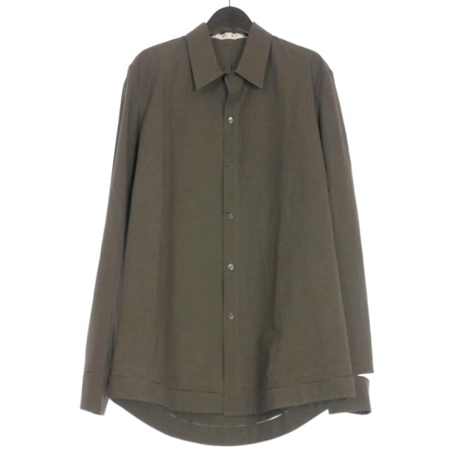 【中古】未使用品 カング KANG HAND-STITCHED HEM BORDER RELAXED FIT SHIRT ハンドステッチ シャツ 長袖 50