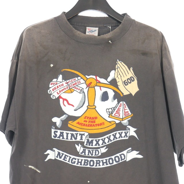【中古】未使用品 セントマイケル SAINTMICHAEL × NEIGHBORHOOD 25SS STHD. SS TEE PRAY Tシャツ カットソー 半袖 XL_2