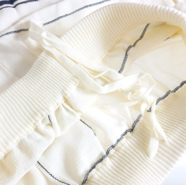【中古】未使用品 メゾンマルジェラ Maison Margiela 22SS フリンジ ニットショートパンツ ショーツ M オフホワイト/ブルー_3