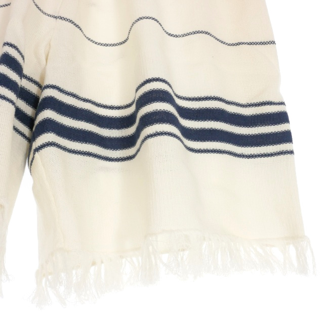 【中古】未使用品 メゾンマルジェラ Maison Margiela 22SS フリンジ ニットショートパンツ ショーツ L オフホワイト/ブルー_2