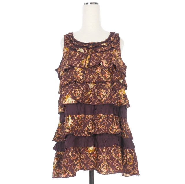 ピンクハウス 茶色お花ブラウス 美品】ピンクハウス ブラウン うさ