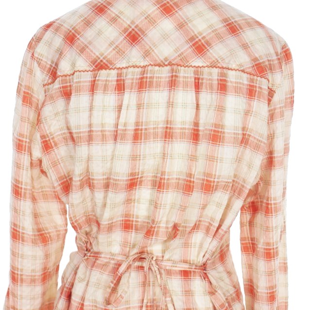 中古】ピンクハウス PINK HOUSE ピコ加工 フリルチェック シャツ