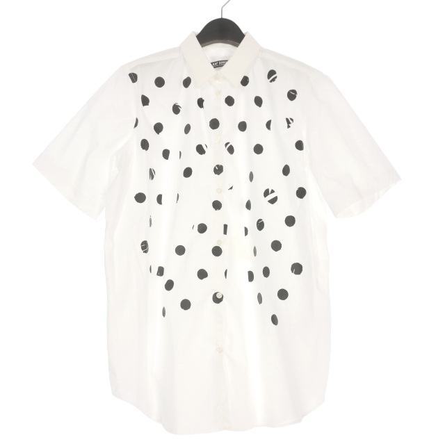 【中古】未使用品 ラフシモンズ RAF SIMONS 23SS SHORT SLEEVE POLKA DOTS CLASSIC COLLAR SHIRT シャツ  42 ホワイト