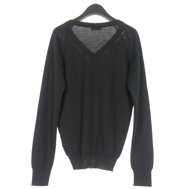 【中古】ディオールオム Dior HOMME 09SS グランジ加工 Vネックニット セーター 長袖 S ブラック 黒 9H3460530016 中古】ディオールオム Dior HOMME 09SS グランジ加工 Vネックニット