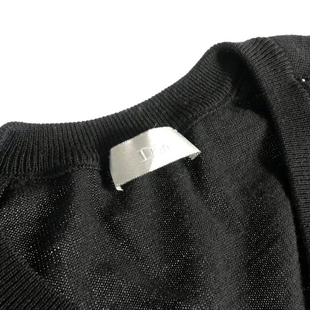 【中古】ディオールオム Dior HOMME 09SS グランジ加工 Vネックニット セーター 長袖 S ブラック 黒 9H3460530016 中古】ディオールオム Dior HOMME 09SS グランジ加工 Vネックニット