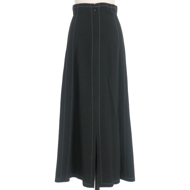 【中古】ステラマッカートニー STELLA McCARTNEY スリット ステッチ ロングスカート Aラインスカート 36 ブラック 中古】ステラマッカートニー STELLA McCARTNEY スリット ステッチ