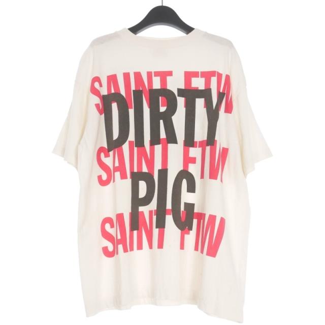 【中古】未使用品 セントマイケル SAINTMICHAEL 25SS DIRTY PIG SS TEE プリントTシャツ カットソー 半袖 M ホワイト