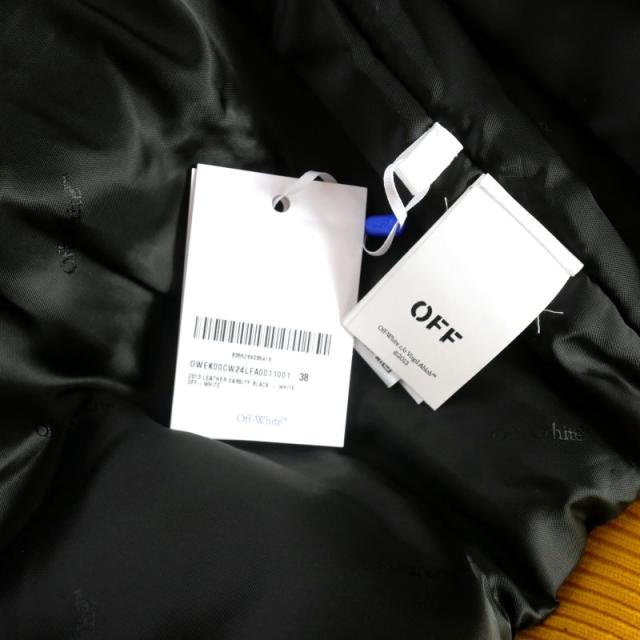 中古】未使用品 オフホワイト OFF WHITE 2013 LEATHER VARSITY レザー