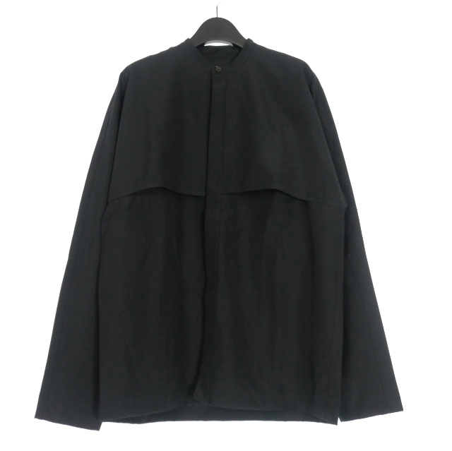 【中古】ジルサンダー JIL SANDER 22AW バンドカラーシャツ 長袖 39 ブラック 黒 J21DL0008 J40014 国内正規 メンズ