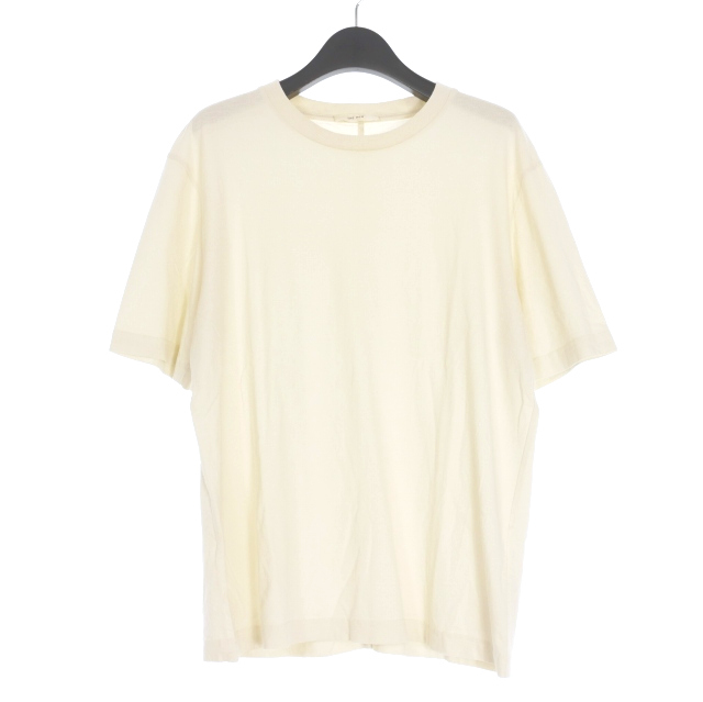 【中古】ザロウ THE ROW クルーネックTシャツ カットソー 無地 半袖 XS オフホワイト 白 AF402 国内正規 メンズ