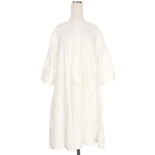 【中古】フィータ Pheeta バンドカラーシャツワンピース ドレス 半袖 1 ホワイト 白 IF-PH20SS-1 レディース