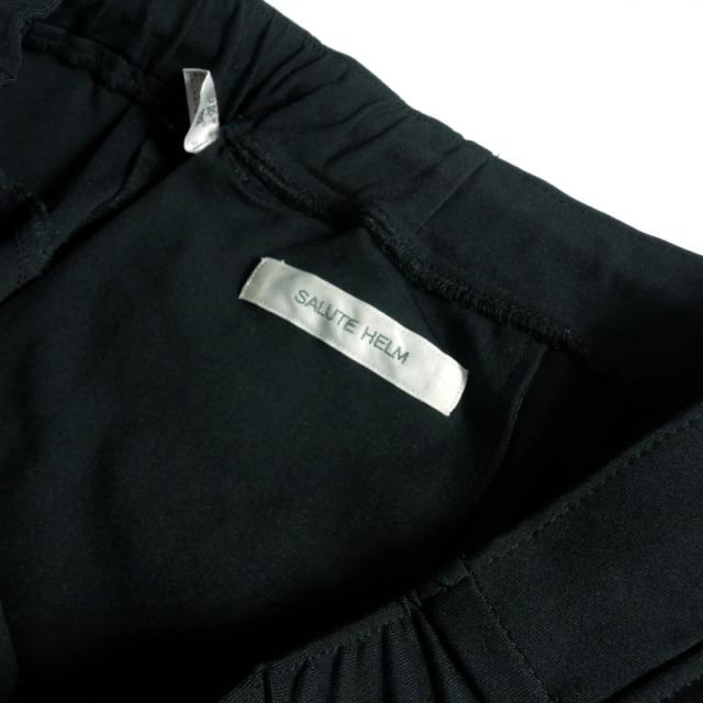 【美品】SALUTE HELM サルート ヘルム ボトムスストレッチ サルートヘルム （ SALUTE HELM ） ワンタック ストレッチ ワイドパンツ （ HYPER FIT デニムジャージ ） - ネイビー |  ＬＥＮＮＹ　ＳＴＹＬＥ